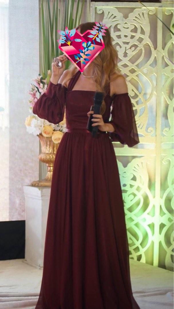 Maid of Honor Maroon Gown, Women's Fashion, Dresses & Sets, Evening — free download