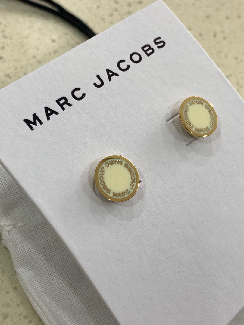 Marc jacobs enamel logo disc earrings cheap