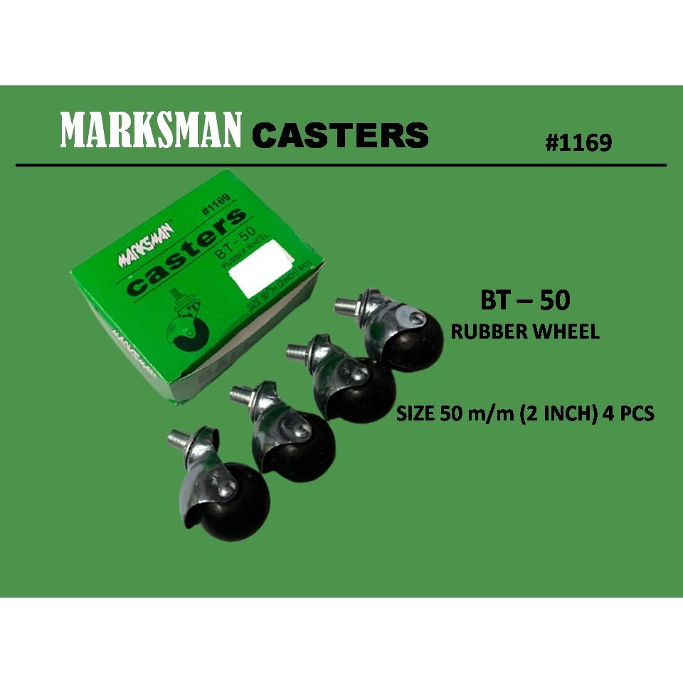 MARKSMAN CASTER WHEEL/RUBBER WHEEL SET(4 PCS) 2''/TAYAR CASTER GETAH