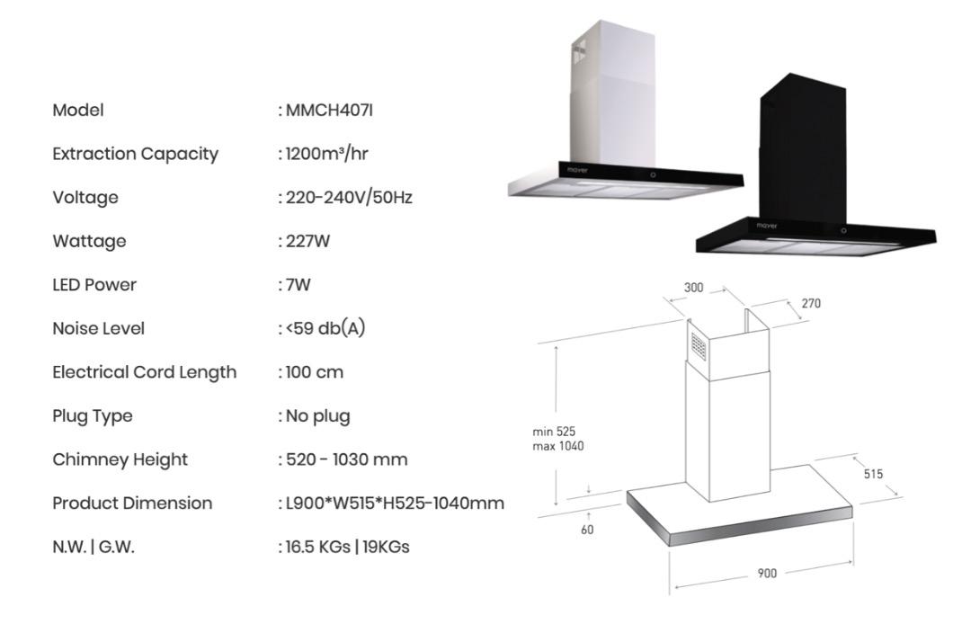 Mayer MMIH752CS 2 Zone Hob + MMCH407I [90cm] Chimney Hood Bundle Deal