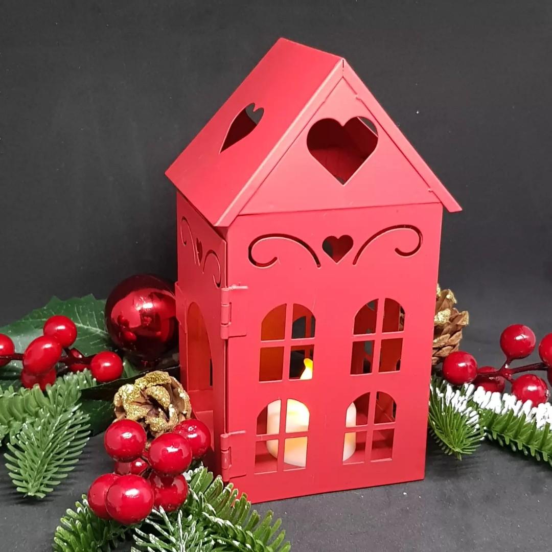Metal house tea light holder, Furniture & Home Living, Home Decor