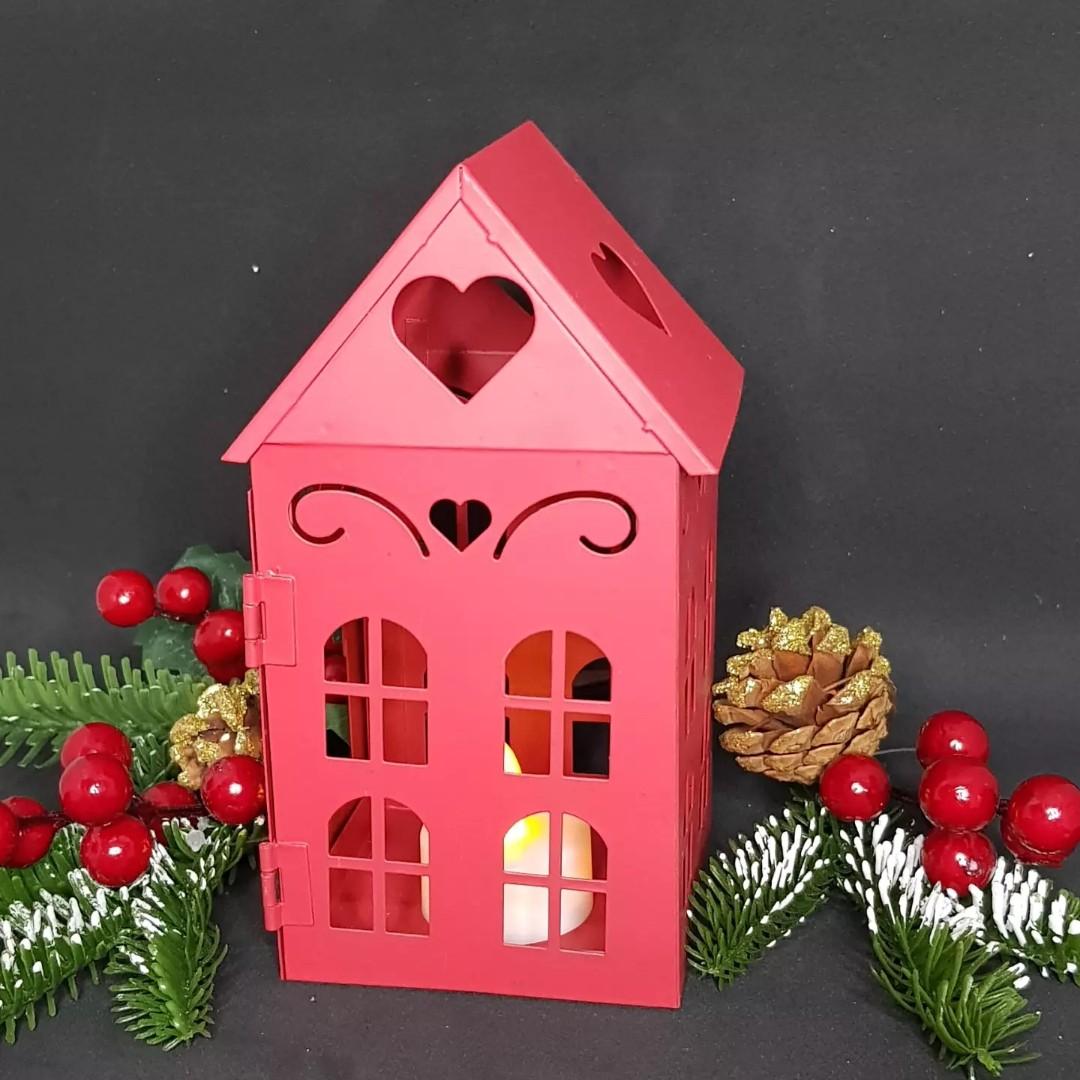 Metal house tea light holder, Furniture & Home Living, Home Decor