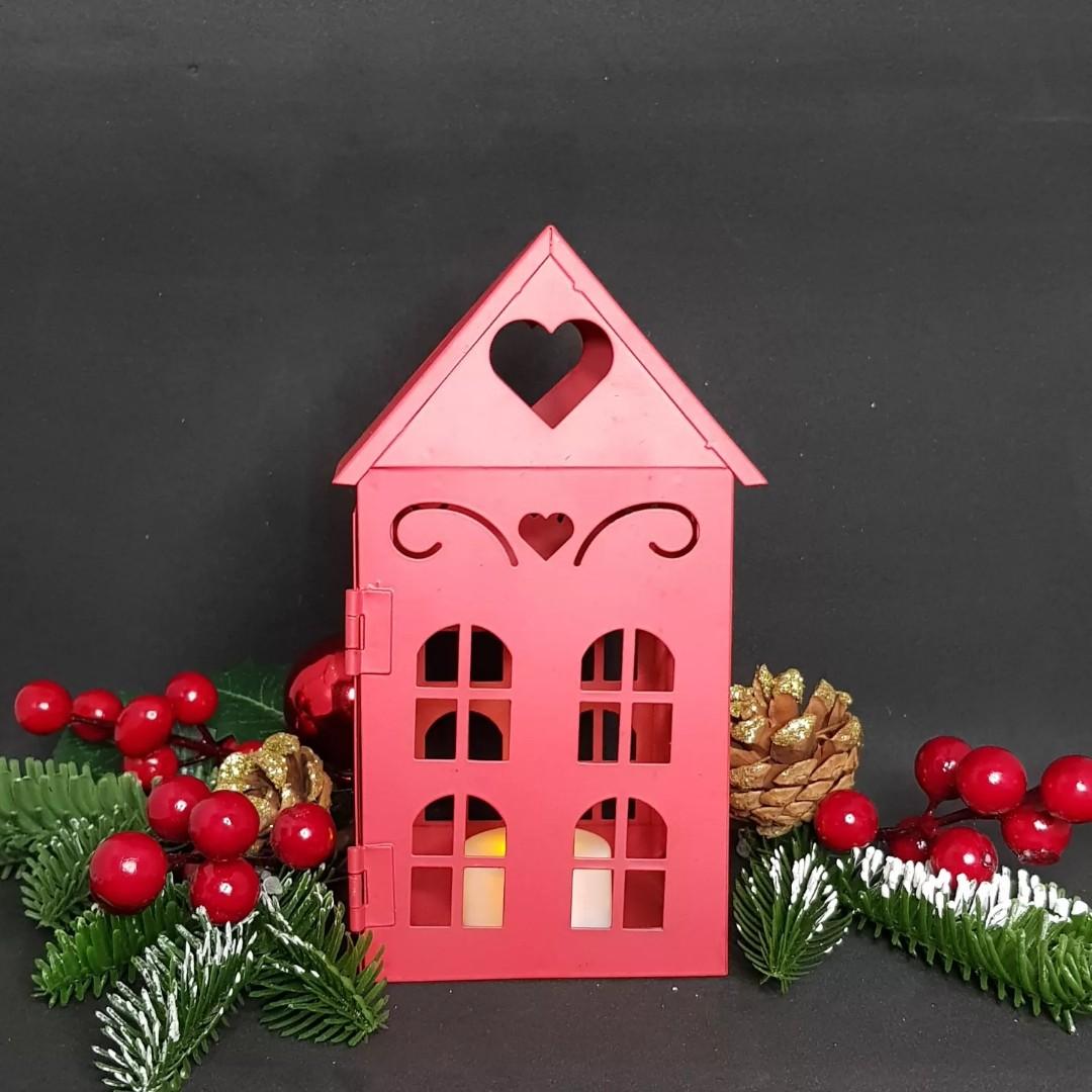Metal house tea light holder, Furniture & Home Living, Home Decor