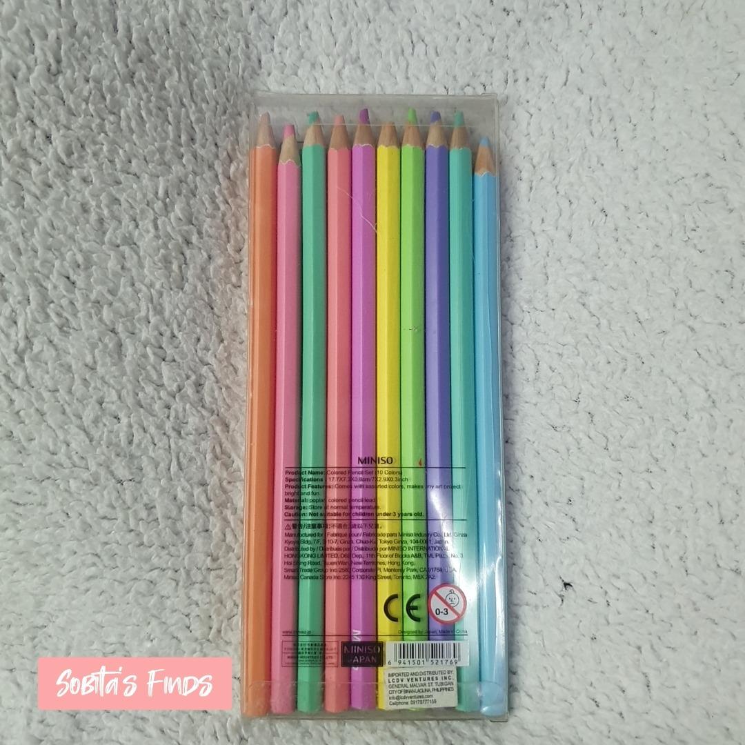 Miniso Colored Pencil Set 10 Pastel Colors, Hobbies & Toys, Stationary