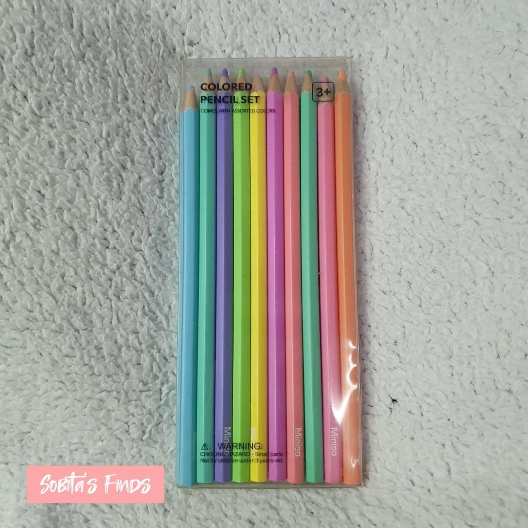 Miniso Colored Pencil Set 10 Pastel Colors, Hobbies & Toys, Stationary