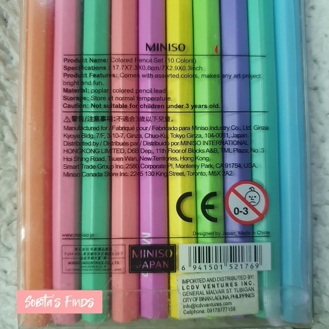 Miniso Colored Pencil Set 10 Pastel Colors, Hobbies & Toys, Stationary