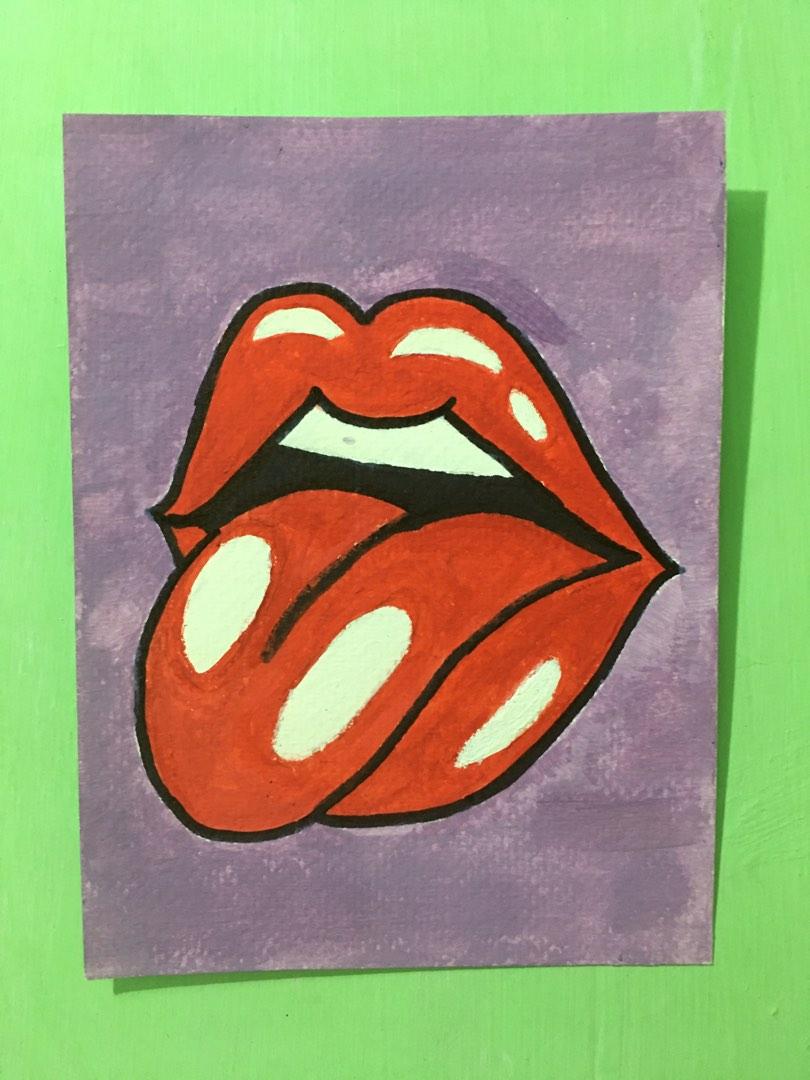 Mouth & Tongue Pop Art Painting, Hobbies & Toys, Stationary & Craft