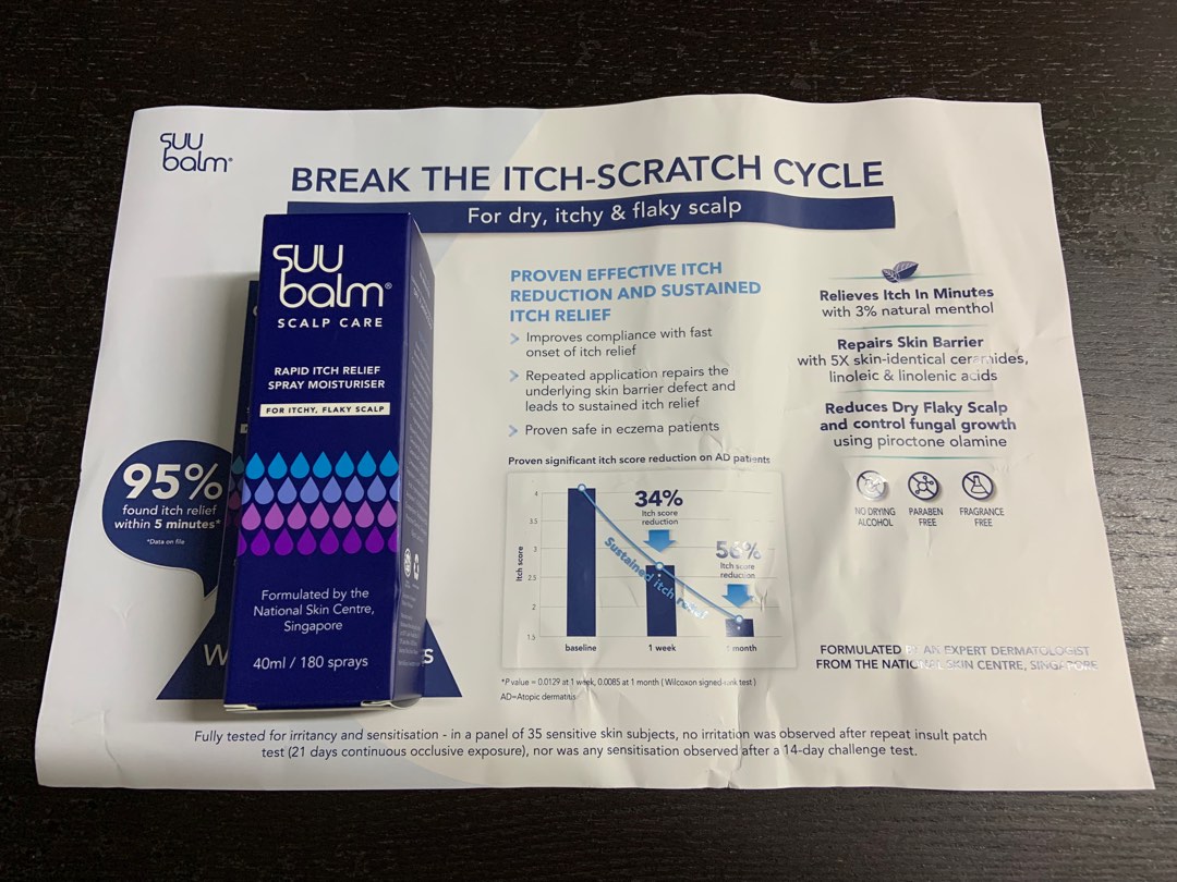 NEW! Suu Balm Scalp Rapid Itch Relief Spray Moisturiser, Beauty ...