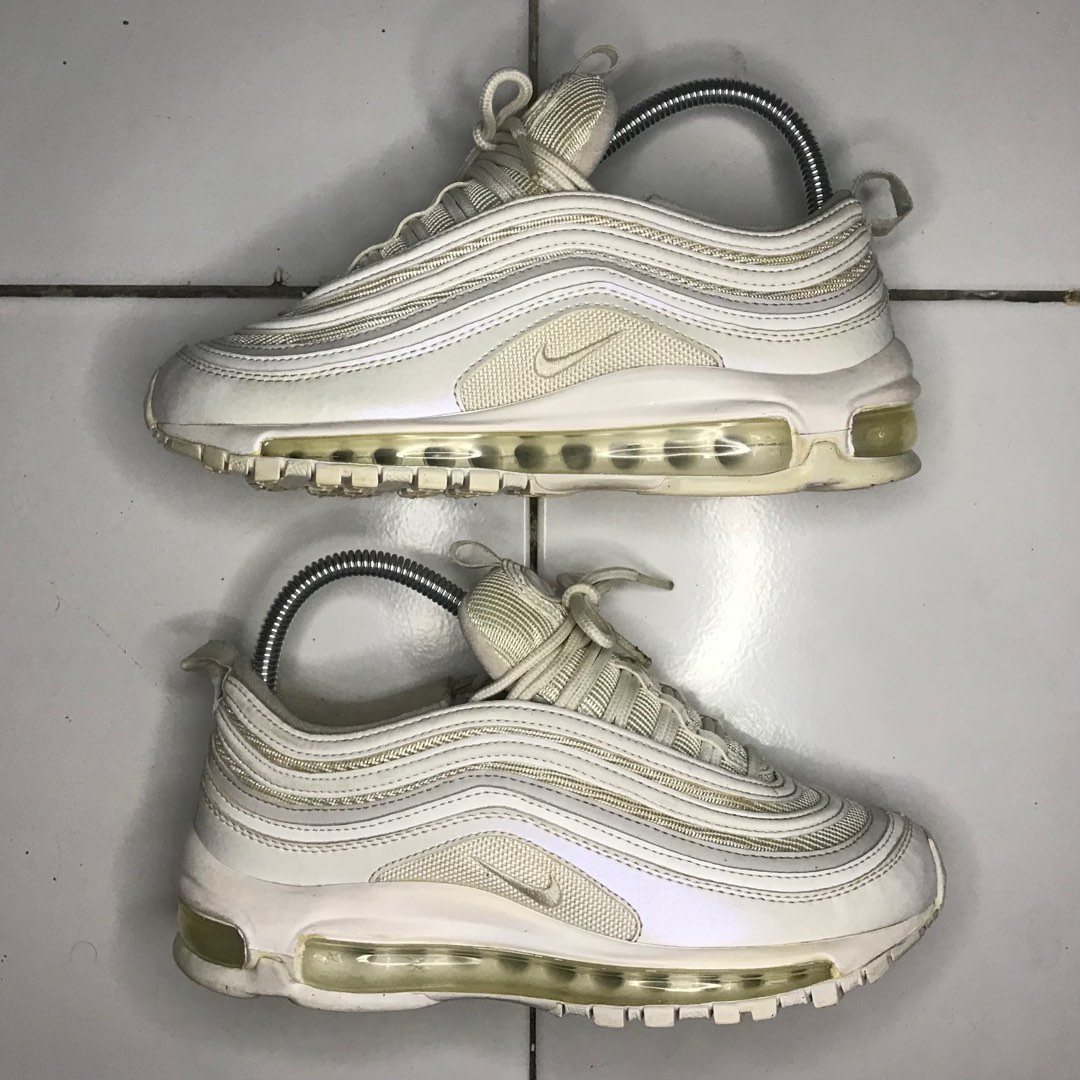 NIKE AIR MAX 97 GS “White Vast Grey”, Fesyen Wanita, Sepatu di Carousell