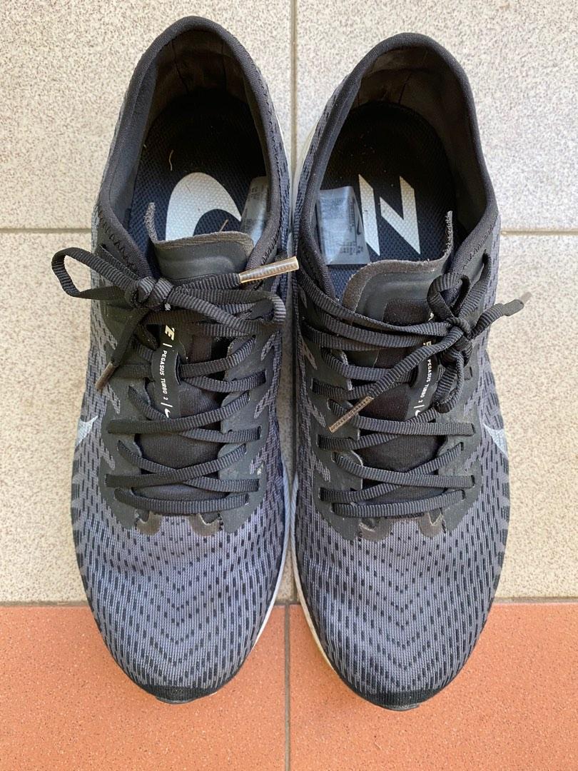 Nike Zoom Pegasus Turbo 2 Black Grey UK8.5 Men s Fashion