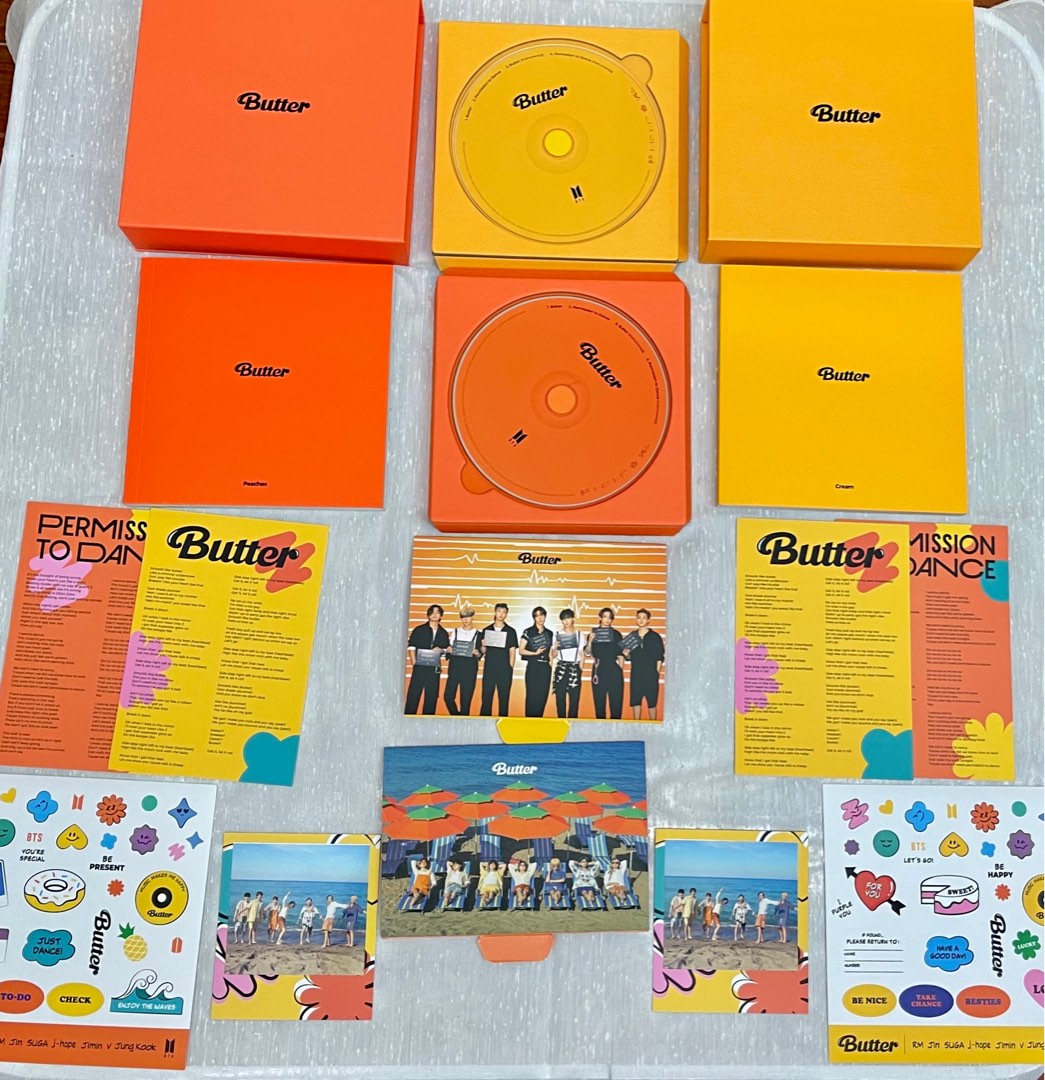 (Onhand) BTS Butter Album Peach and Cream Version + posters, Hobbies
