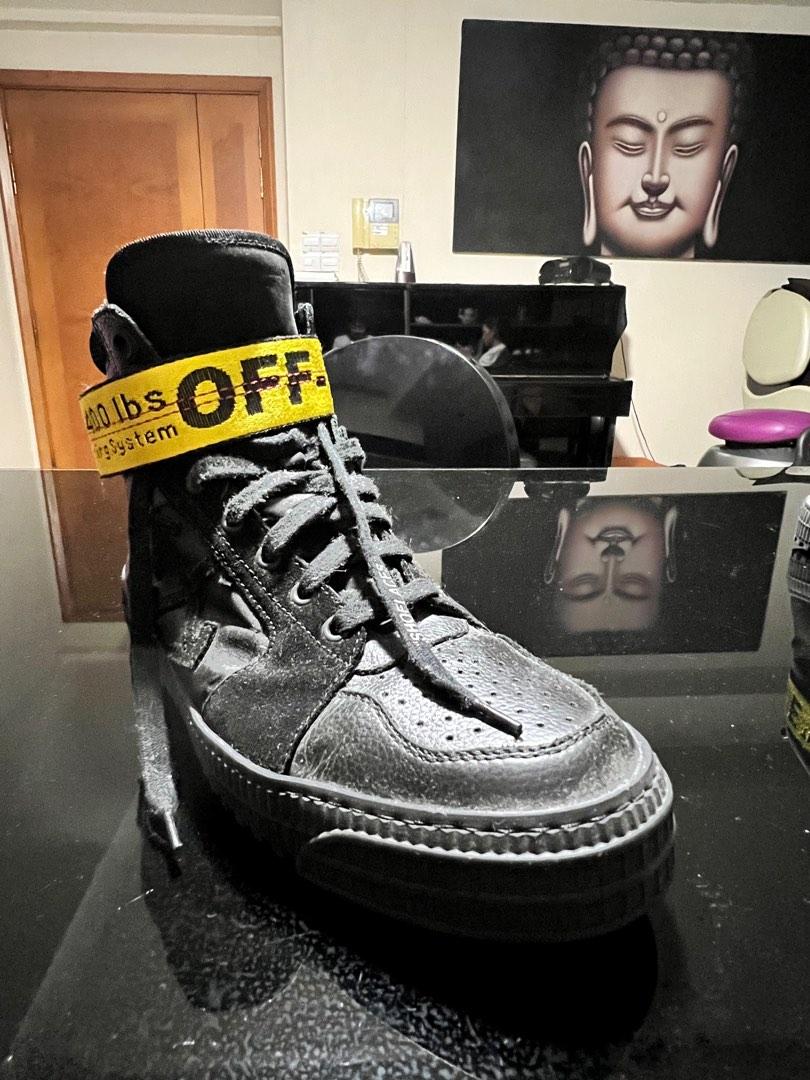 Off White Industrial Belt High Black Yellow Luxury Sneakers