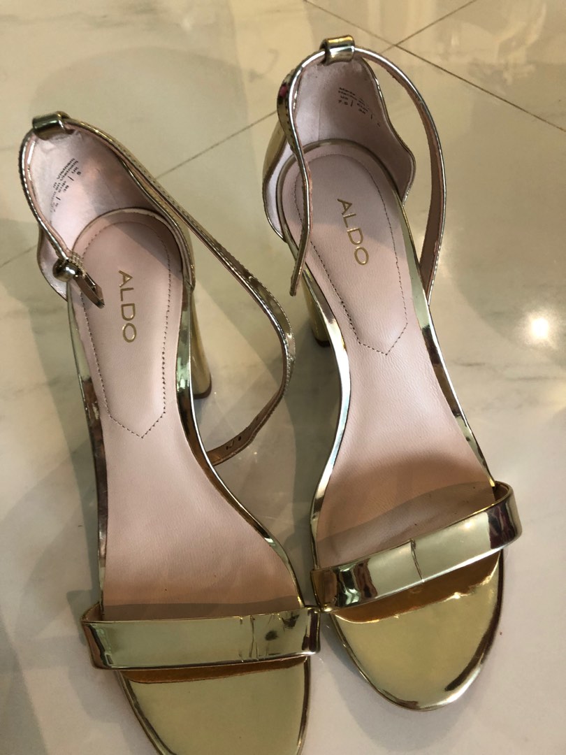 Aldo gold heels best sale