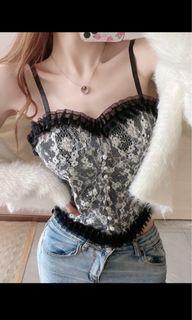 padded lace top