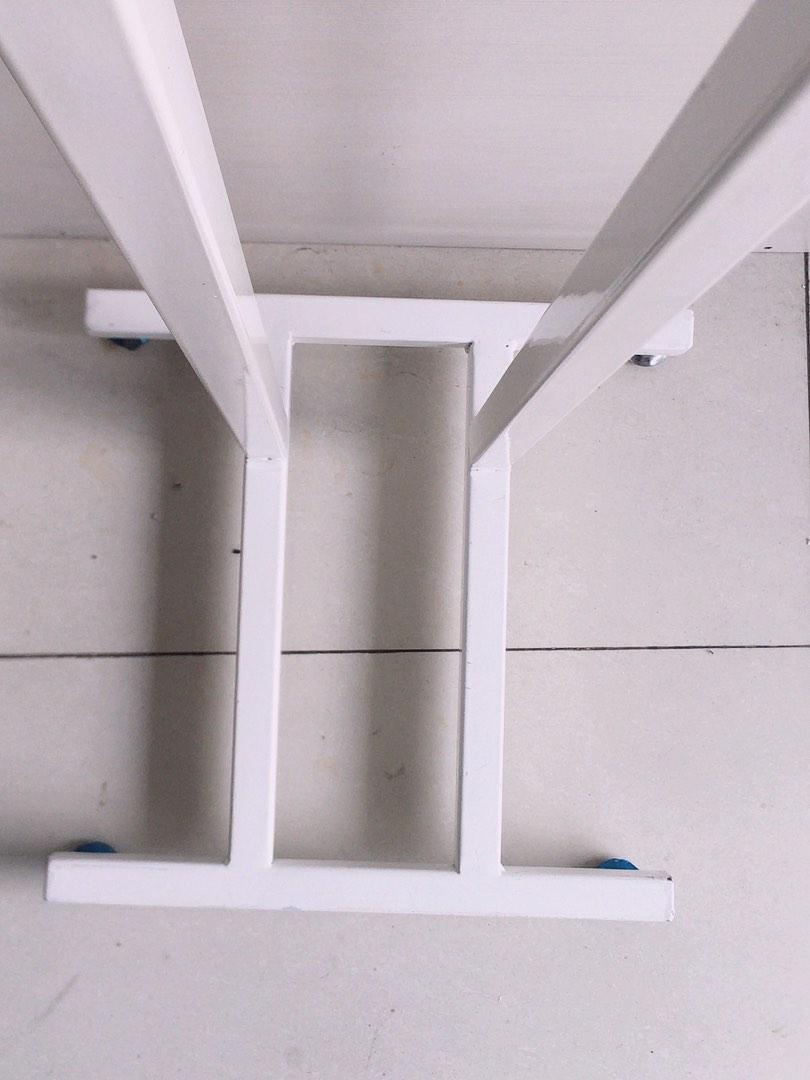 Perlengkapan usaha ol shop display rack besi standing tv bracket putih ...