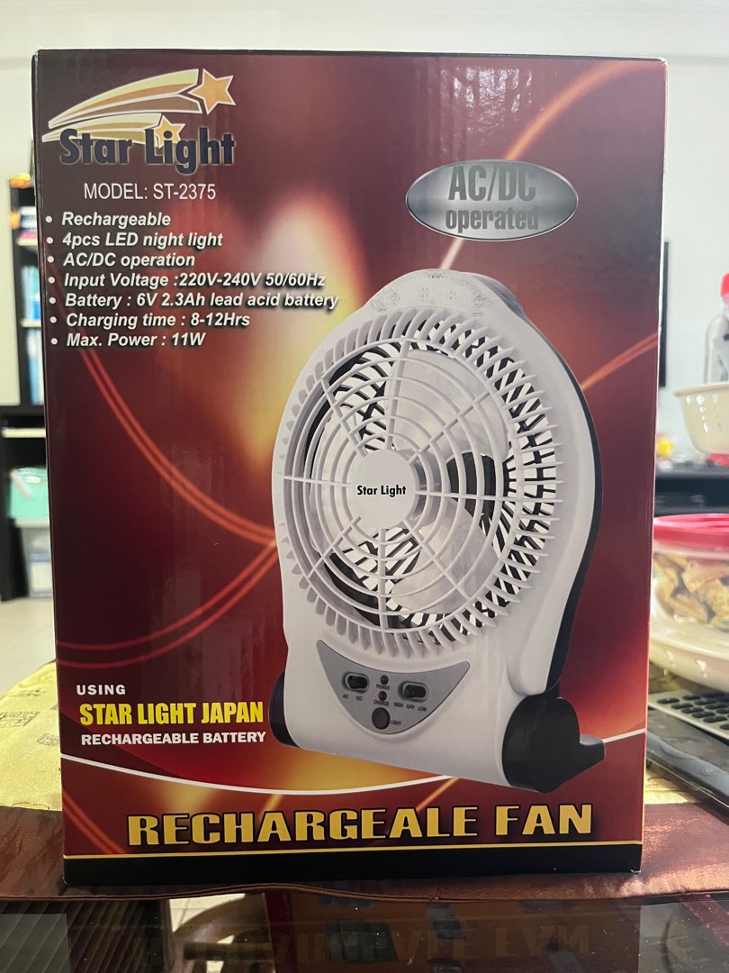 charging fan with led light