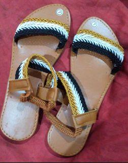 Sandals. Brown, white, black. Size 6-8.