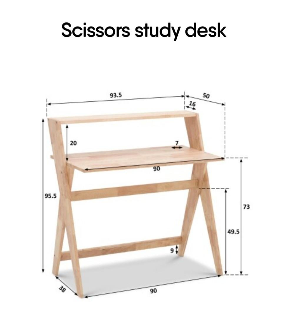 Scissors Study Table, Furniture & Home Living, Furniture, Tables & Sets ...