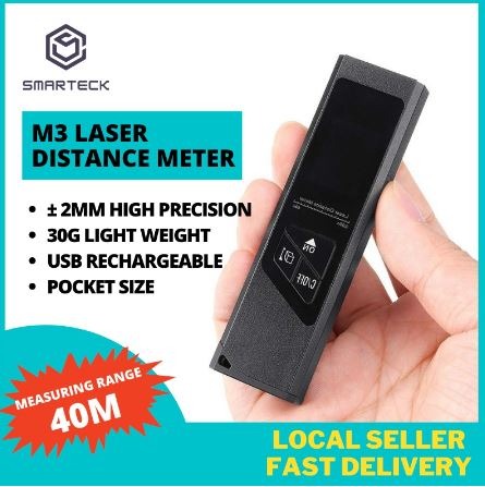 Laser Distance Meter Digital 40M Rangefinder Measure Tape Handheld Tool ...