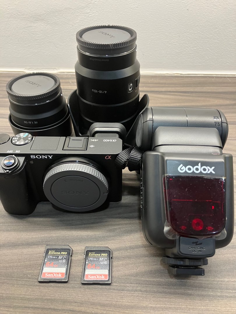 Sony A6400 bundle, Photography, Cameras on Carousell