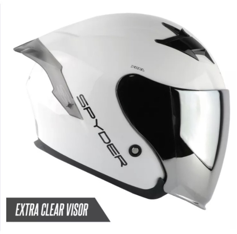 Spyder Fuel Model Half Face Dual Visor Helmet Free Clear Visor