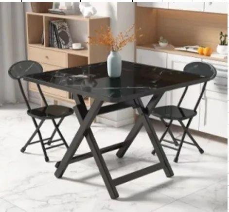 Square tabke set (Category: Tables & Sets) located in Valenzuela. Submitted by mhegz.25 (Listing ID 1193637488, Image 2). Description: Nordic style folding design dinning table set marble top Dinning room furniture dinning fold table 80x80x75cm.