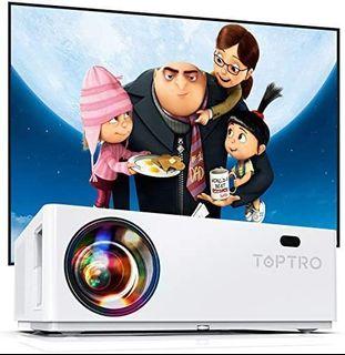 TOPTRO TR81 Bluetooth Projector,Native 1080P and 350” Display,7000 Lux Video Projector,Support 4K,Zoom&±50°4D Keystone Correction,Home Theater Projector Compatible with Phone/TV Stick/PC/USB/PS4/DVD
