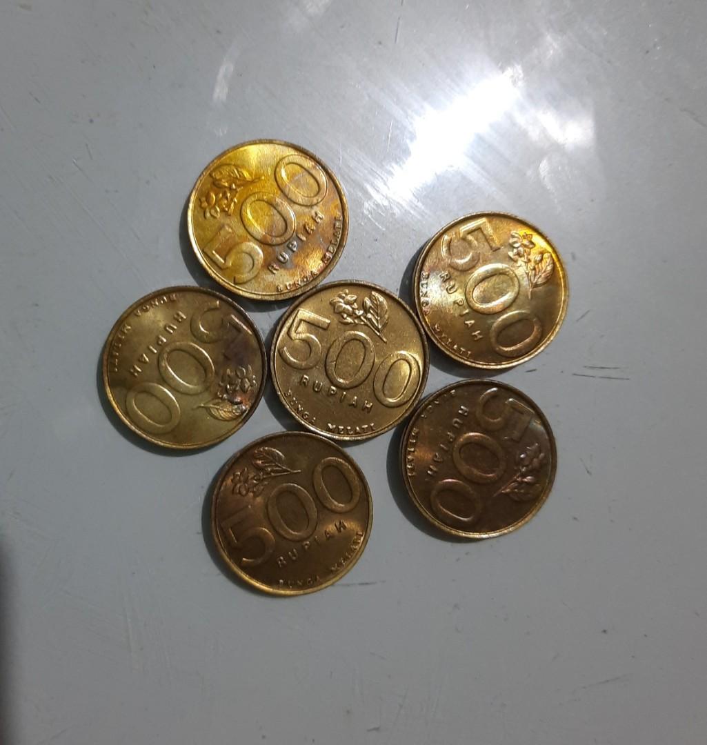 Uang Koin 500 Rupiah warna emas tahun 2000.2001.2002.2003, Antik, Uang