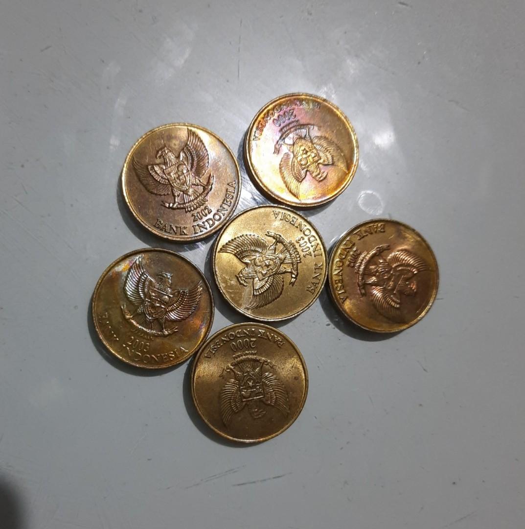 Uang Koin 500 Rupiah warna emas tahun 2000.2001.2002.2003, Antik, Uang