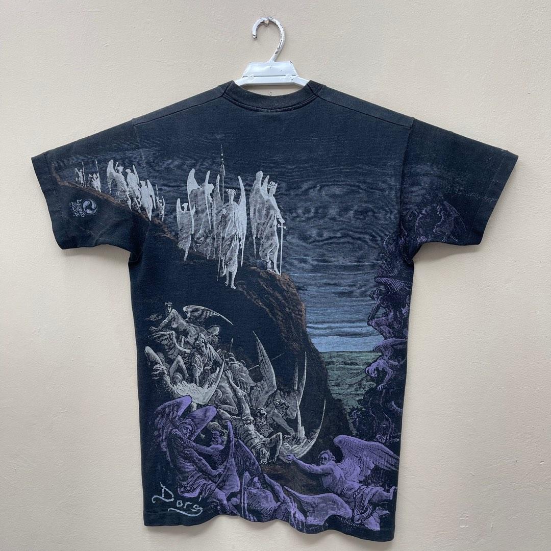 Vintage 90s T-Shirt Gustave Dore Paradise Lost Angel And Demons Jesus Tee  Large Single Stitch Rare Design Liquid Blue Shirt, Men's Fashion, Tops &  Sets, Tshirts & Polo Shirts on Carousell