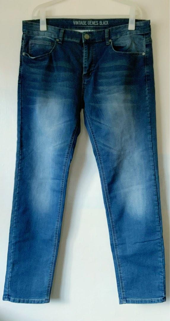 Vintage Genes Black Women s Blue Denim Slim Straight Jeans XL Authentic Original Woman