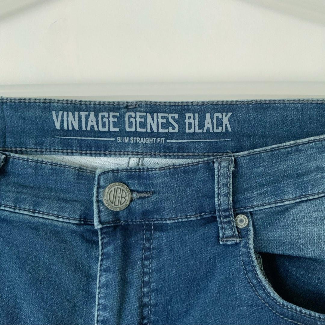vintage genes black jeans slim straight fit