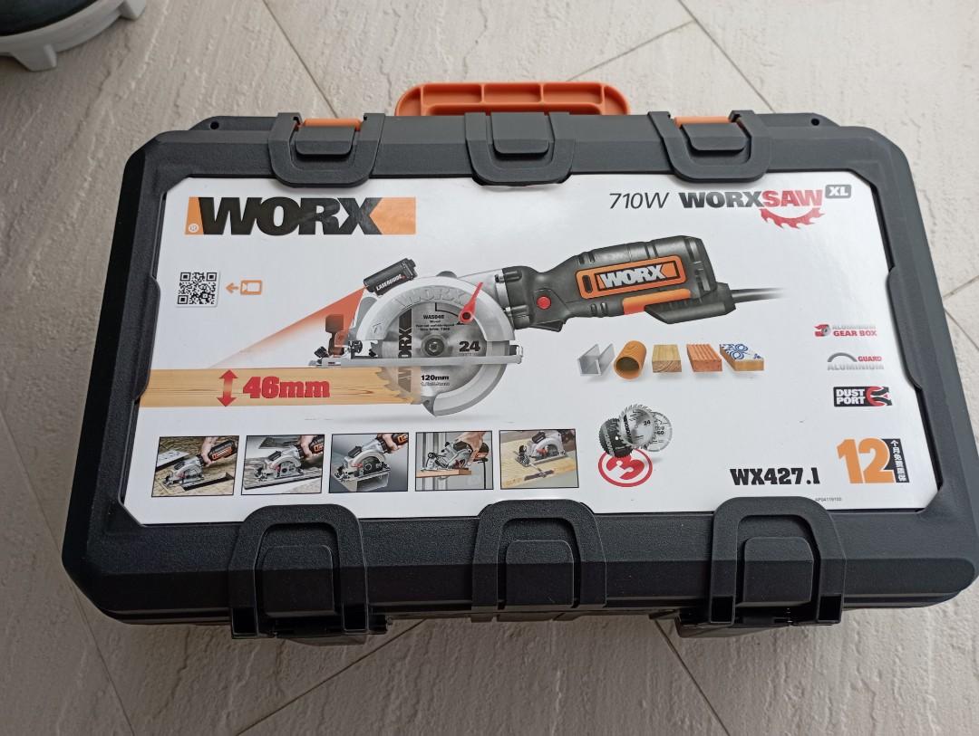 WORX Circular Saw 800W WX437, Blade 120 Mm, Cutting Depth Up To 43 Mm, Ideal For Wood, Metal, Plastic, Stone, Supplied With Accessories, Guide And Vacuum Cleaner Adapter