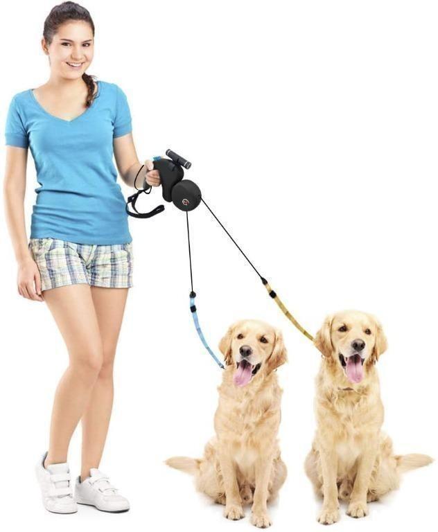 X8047 10FT Black Dual Tangle Free Dog Walking Leashes with Bright Flashlight for S to L Dogs up to 50 lbs,Walk 2 Dogs with 1 Non Slip Grip,One Button Break Lock ( X8047 10FT Black Dual Tangle Free Dog Walking Leashes with Bright Flashlight for S to L Dogs up to 50 lbs,Walk 2 Dogs with 1 Non Slip Grip,One Button Break Lock (