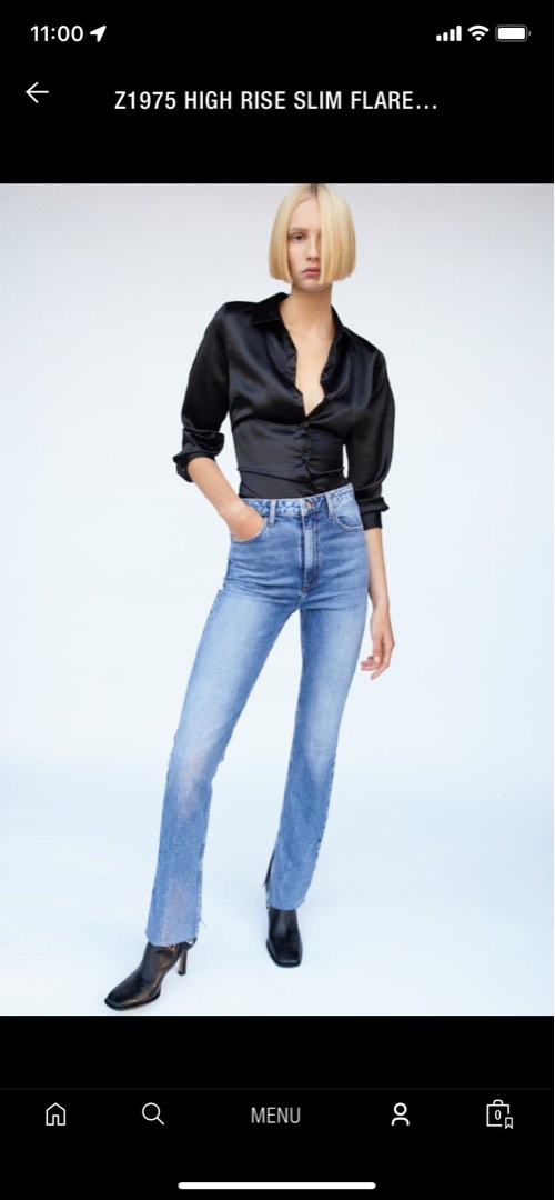 Zara High-rise slim flare jeans, Women's Fashion, Bottoms, Jeans