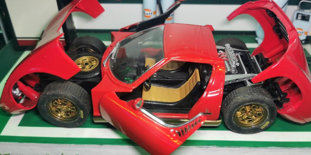 Lamborghini Miura Grise - Anson 1/18 - Voiture Miniature De Collection En Métal - Très Rare !