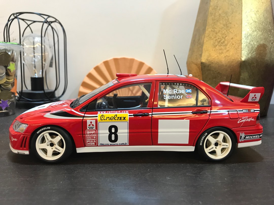 1/18 Autoart Mitsubshi Evo Rally No.8, Hobbies & Toys, Toys & Games On  Carousell