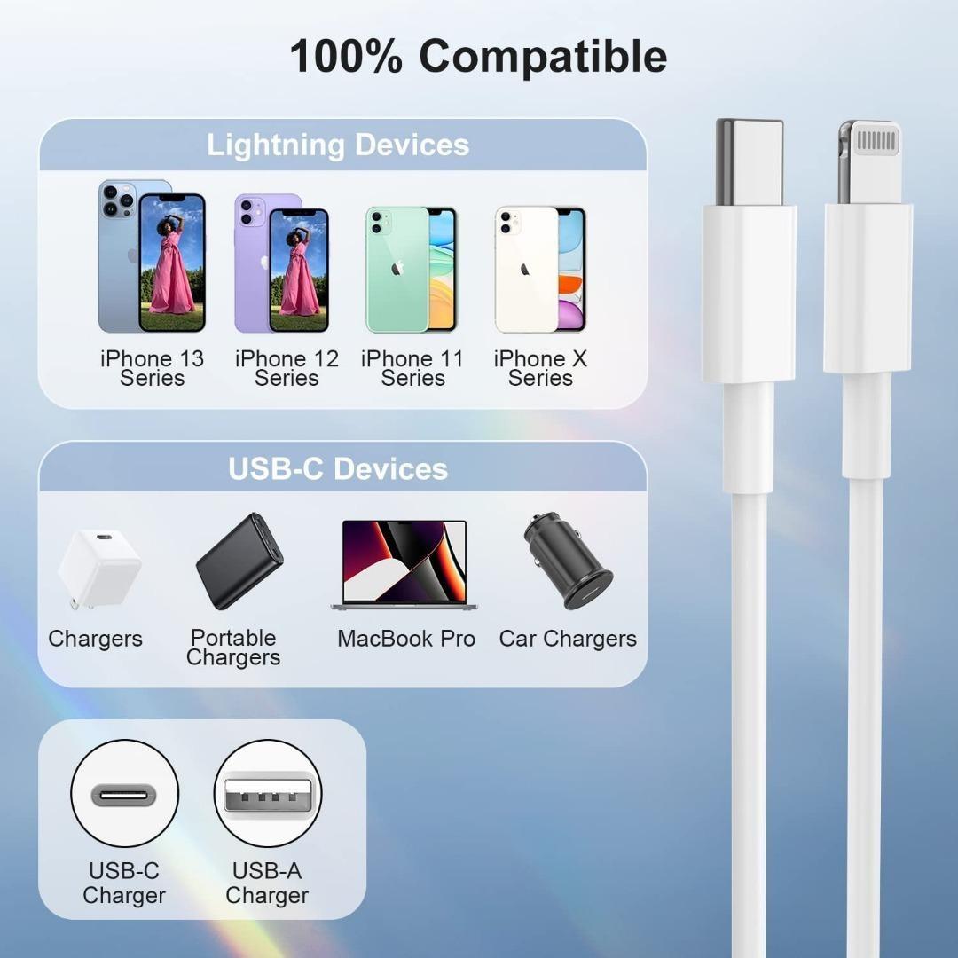 Quntis iPhone Charger 3 Pack 6ft [MFi Certified] iPhone Fast Charging Cable  Cord Short USB A to Lightning Cable for iPhone 14 13 12 11 Pro Max XR XS X