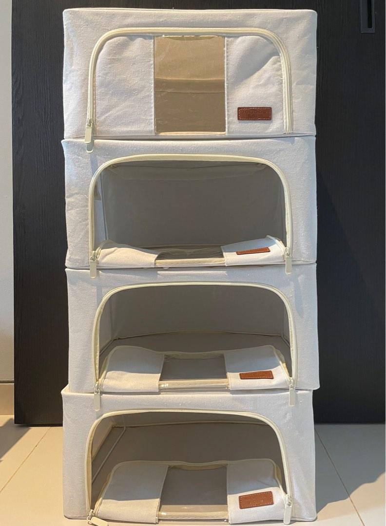 4 Foldable Linen Storage Boxes, 30L, Furniture & Home Living, Home