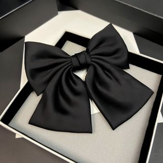 黑色緞面大蝴蝶結髮夾64234320374018110