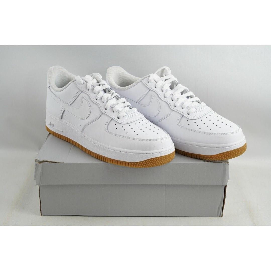 Nike Air Force 1 07 Shoes White Gum Sole NEW Men s
