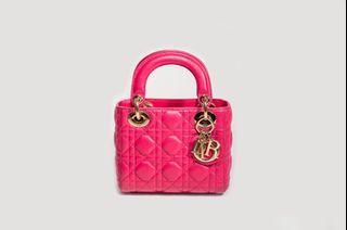 💯 Rent: Lady Dior Fuchsia Pink, Mini