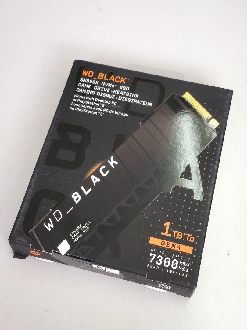 未開封新版WD Black SN850X 1TB M2 NVME SSD PS5 有散熱器with