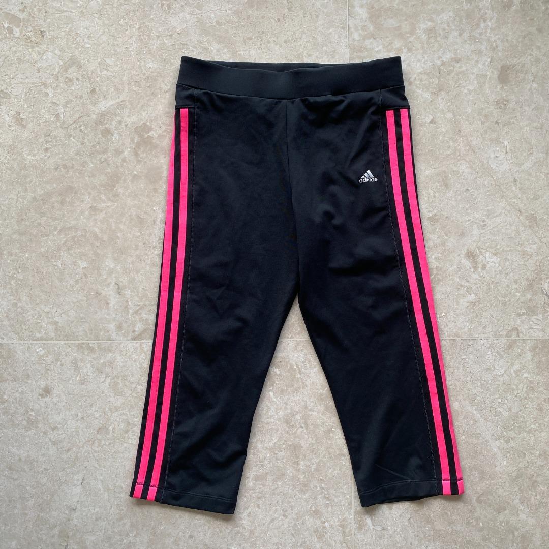 SALE - Adidas Black and Pink Striped Short Tights Leggings, Women's Fashion,  Activewear on Carousell