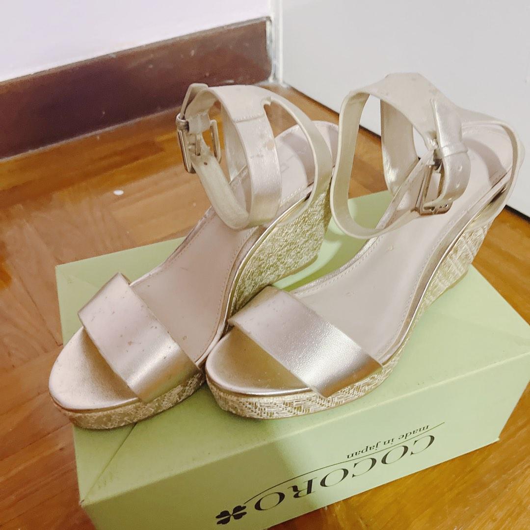 Aldo gold wedge sandals online