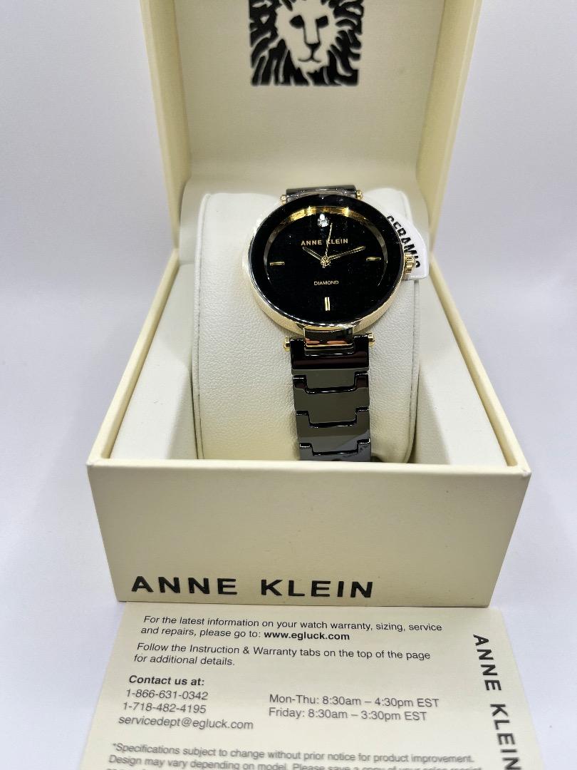 Anne Klein Women s Genuine Diamond Dial Ceramic Bracelet Watch AK