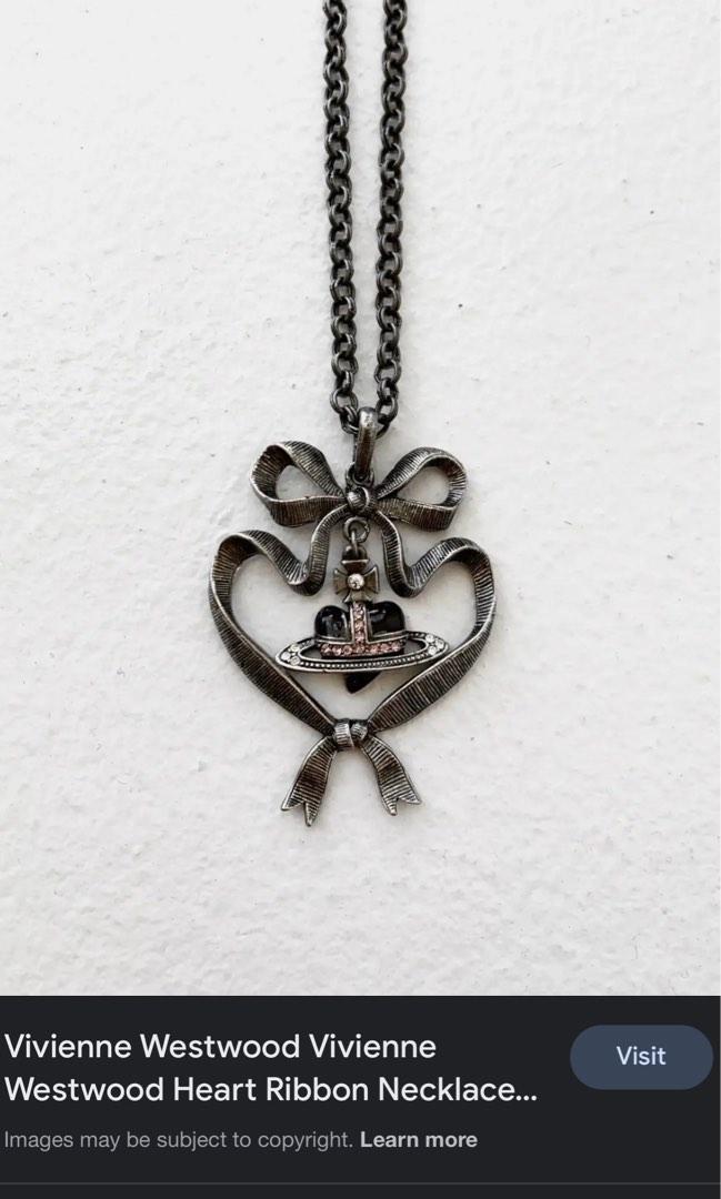 auth vivienne westwood heart ribbon necklace