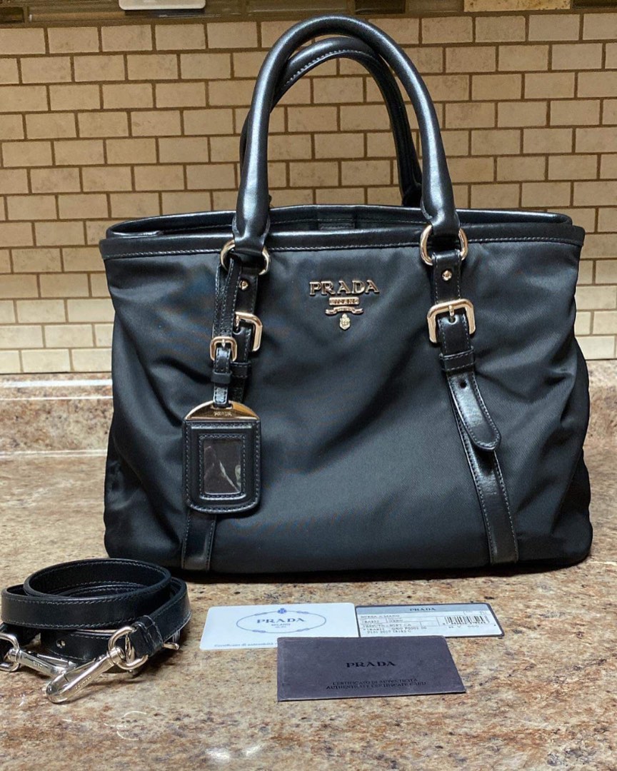 Prada tessuto discount soft calf nero