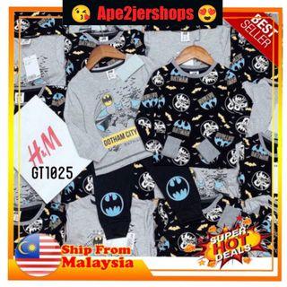 BATMAN LONG SLEEVE + PANT BOY GIRL BABY UNISEX KIDS PLAYSET SLEEPWARE / STREETWEAR 1-5Y (CODE GT1025)