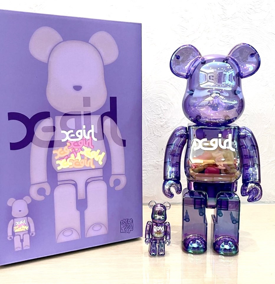Bearbrick X-girl Clear Purple, 興趣及遊戲, 玩具& 遊戲類- Carousell